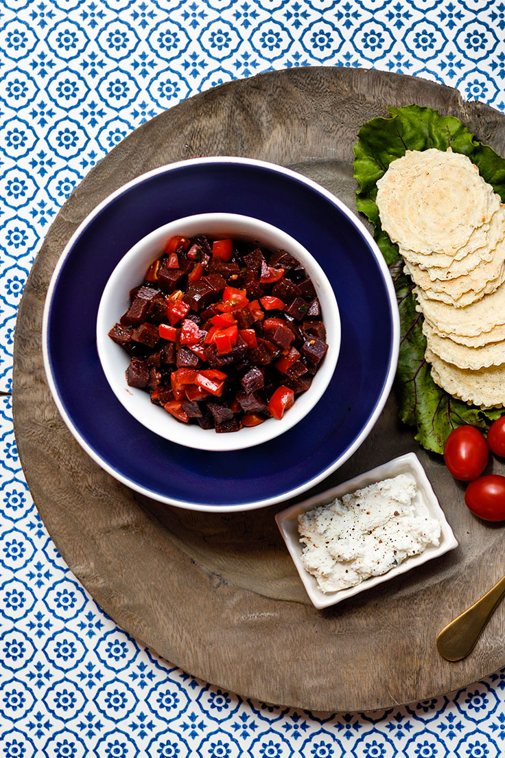 Beet Bruschetta, a colorful appetizer!