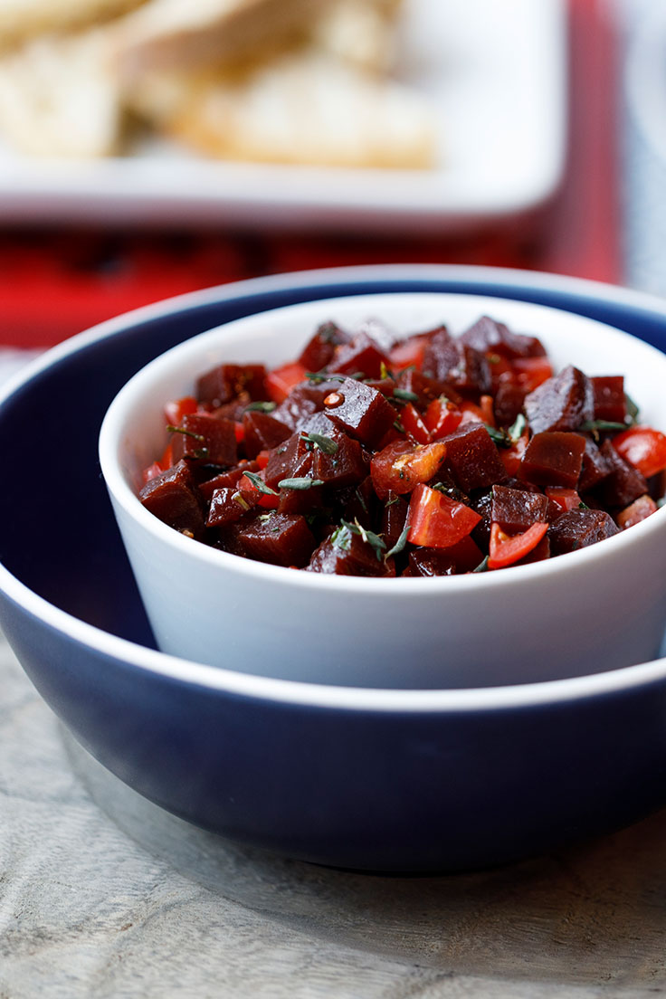 Amoretti recipe: Beet Bruschetta