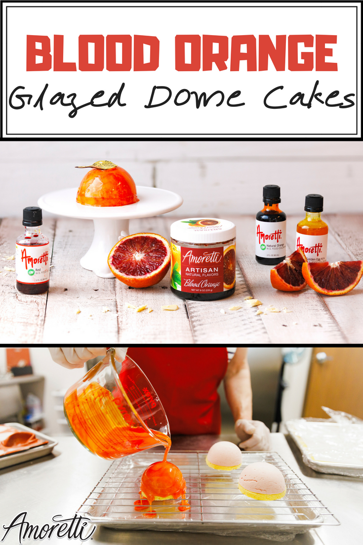 Blood Orange Glazed Dome Cakes