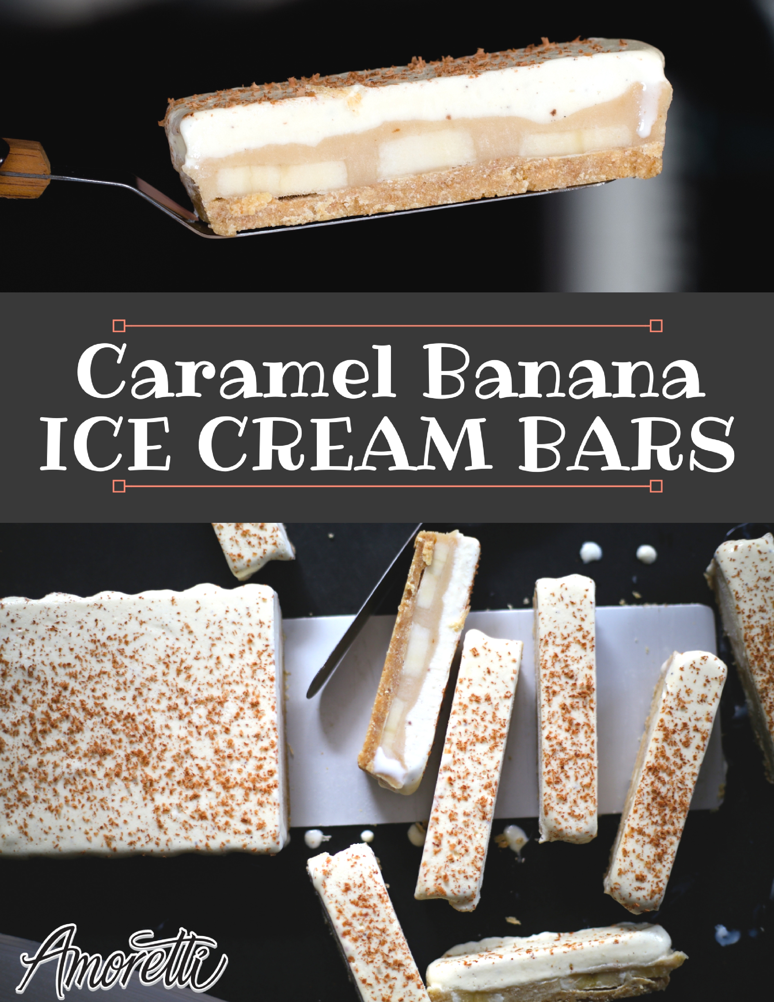 Caramel Banana Ice Cream Bars