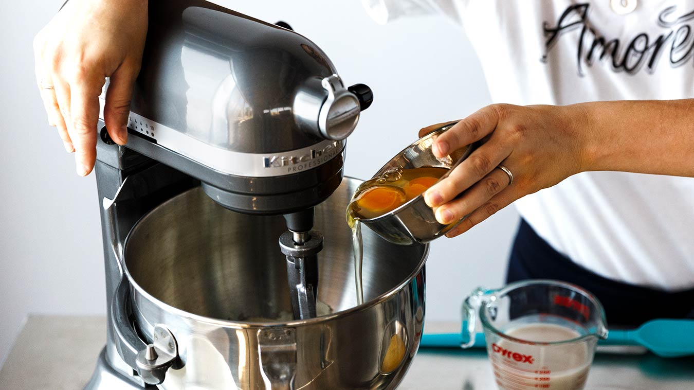 Amoretti Recipe: Gluten Free Cornbread with Sweet Corn Honey Butter. Add eggs, one at a time.