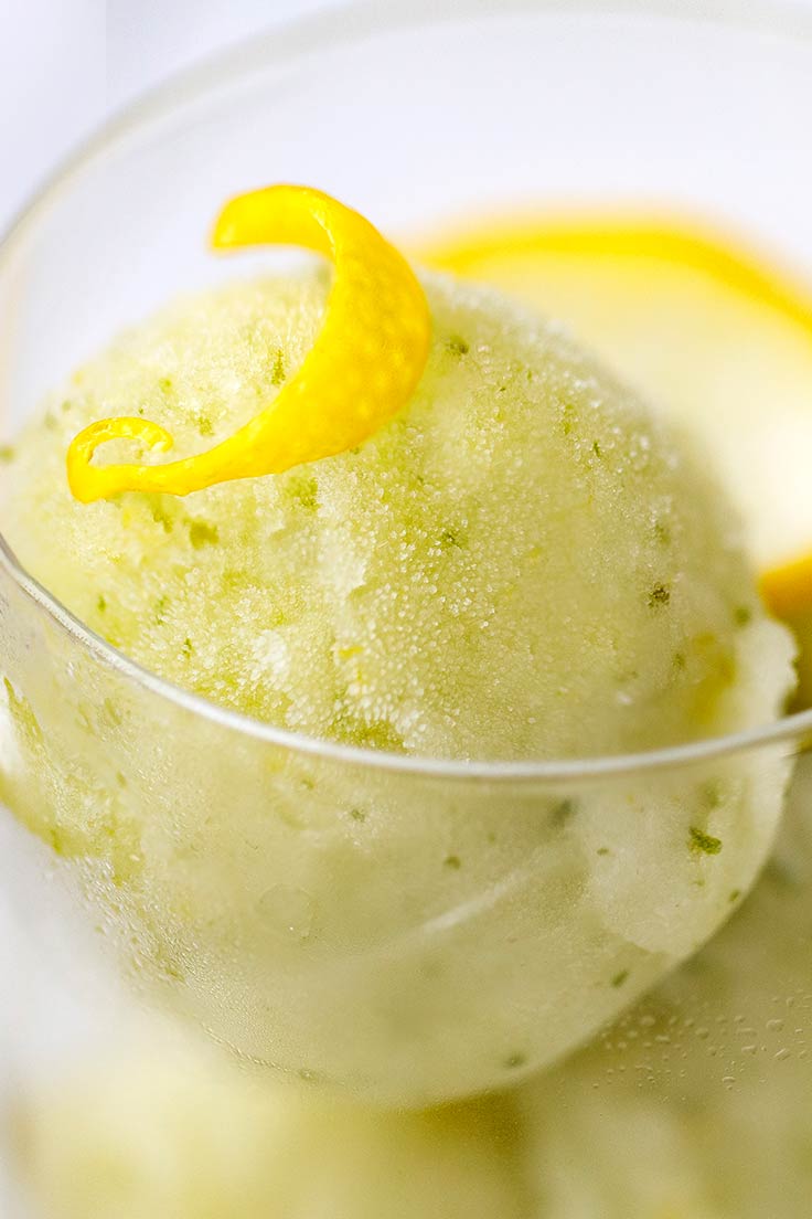 Amoretti Lemon Basil Sorbet Recipe: Lovely flecks of basil hint at what's in store!