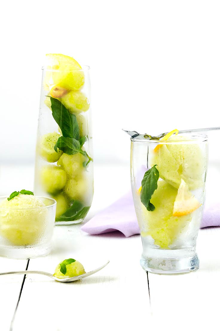 Lemon Basil Sorbet Amoretti