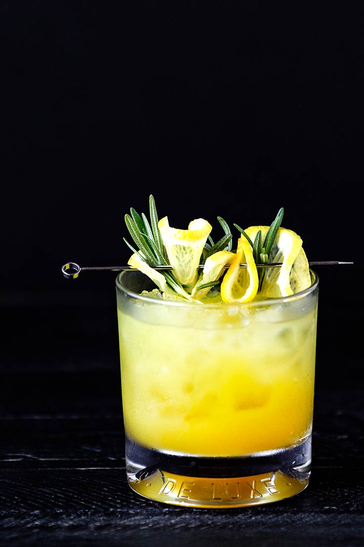 Amoretti Rosemary Whiskey Sour Recipe: Rosemary adds a modern touch to your favorite whiskey sour