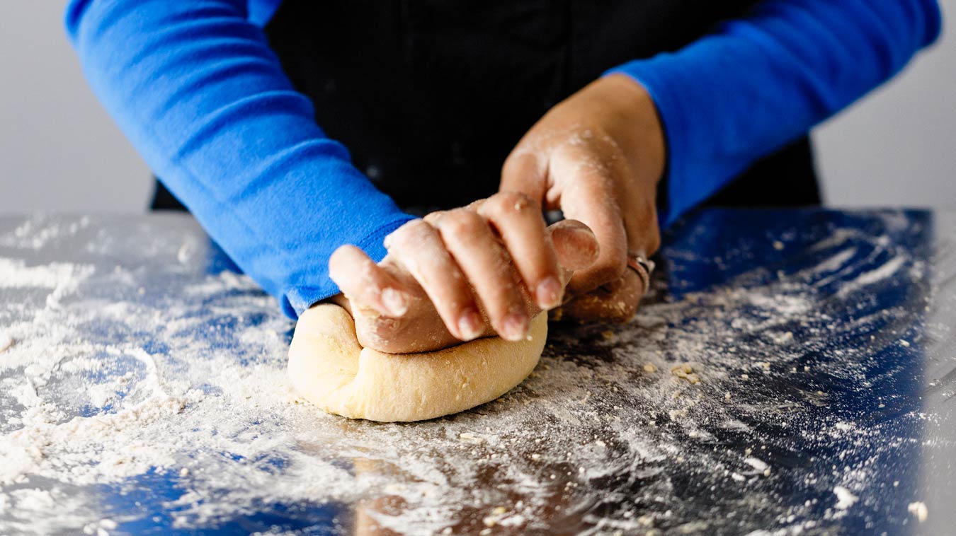 Amoretti Recipe: Homemade Pasta. Knead pasta dough.