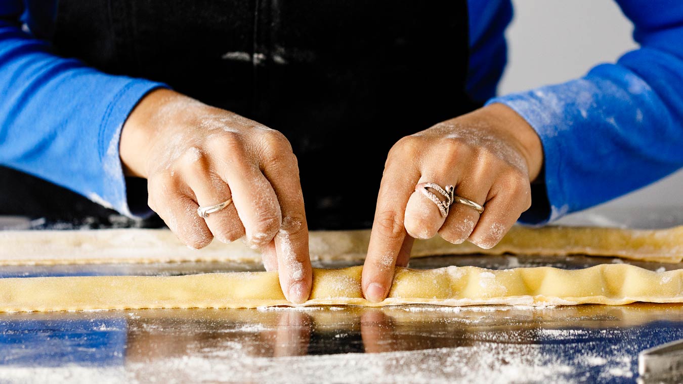 Amoretti Recipe: Agnolotti. Pinch to crimp individual agnolotti.