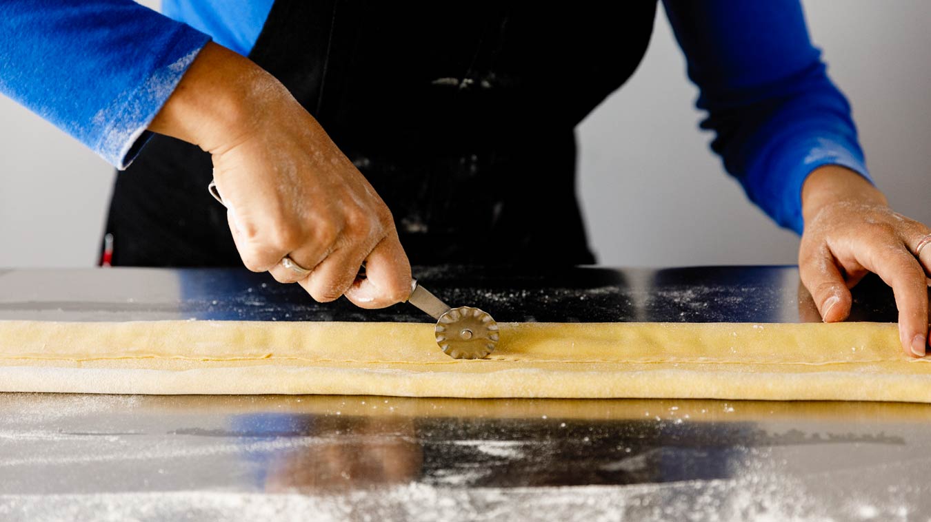 Amoretti Recipe: Agnolotti. Trim edge.