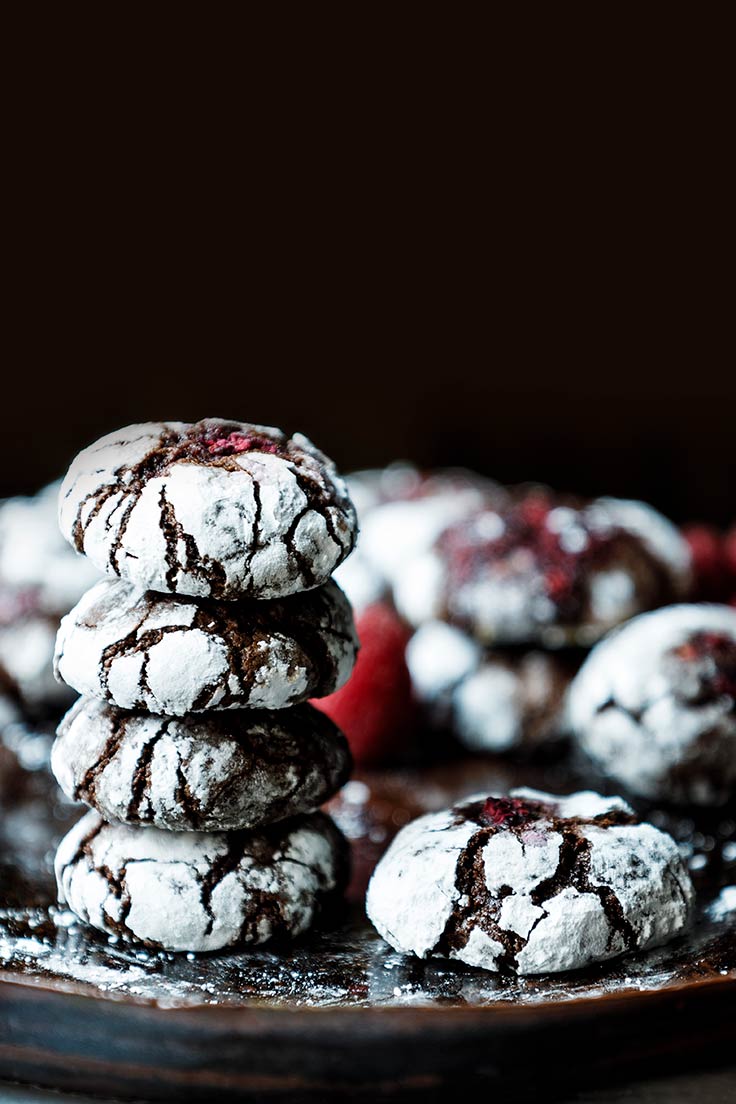 Amoretti Chocolate Raspberry Crinkle Cookies Recipe