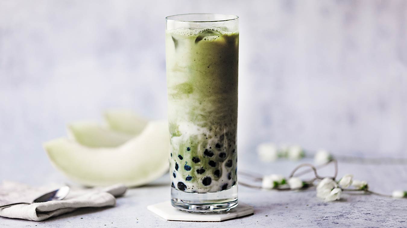 Amoretti Honeydew Melon Boba Tea Recipe with Matcha