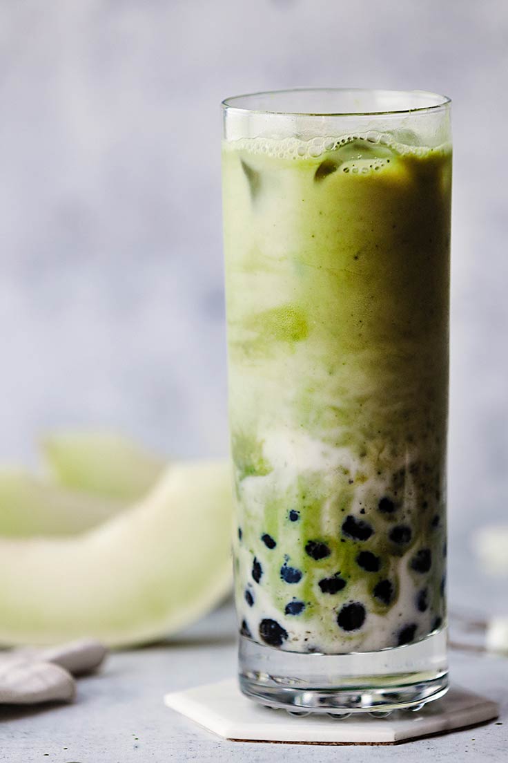 Amoretti Recipe: Honeydew Melon Boba Tea with Matcha