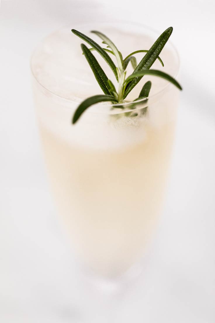 Amoretti Rosemary Kombuchtails Recipe. Rosemary Lavender Kombucha Cocktail.