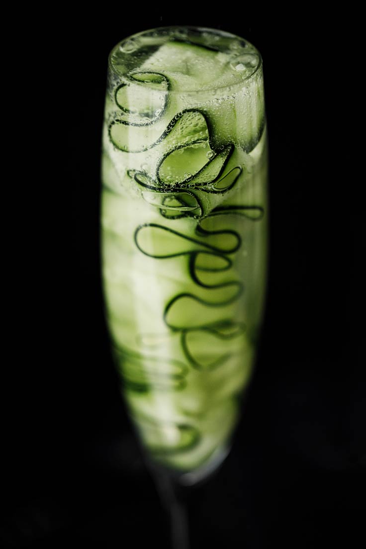 Amoretti Cucumber Fizz Recipe closeup