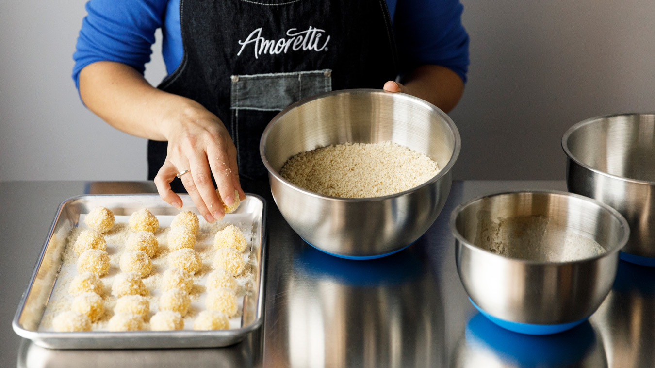 Amoretti Recipe: Horchata Arancini with Mexican Coffee Dipping Sauce. Bread them all.