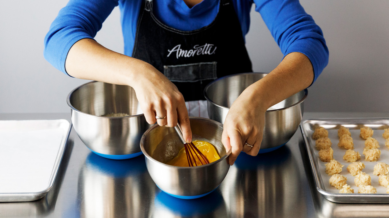 Amoretti Recipe: Horchata Arancini with Mexican Coffee Dipping Sauce. Whisk eggs.