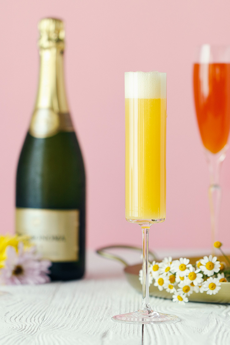 A glass of Amoretti Mother's Day Mimosa Bar with Craft Purées Recipe