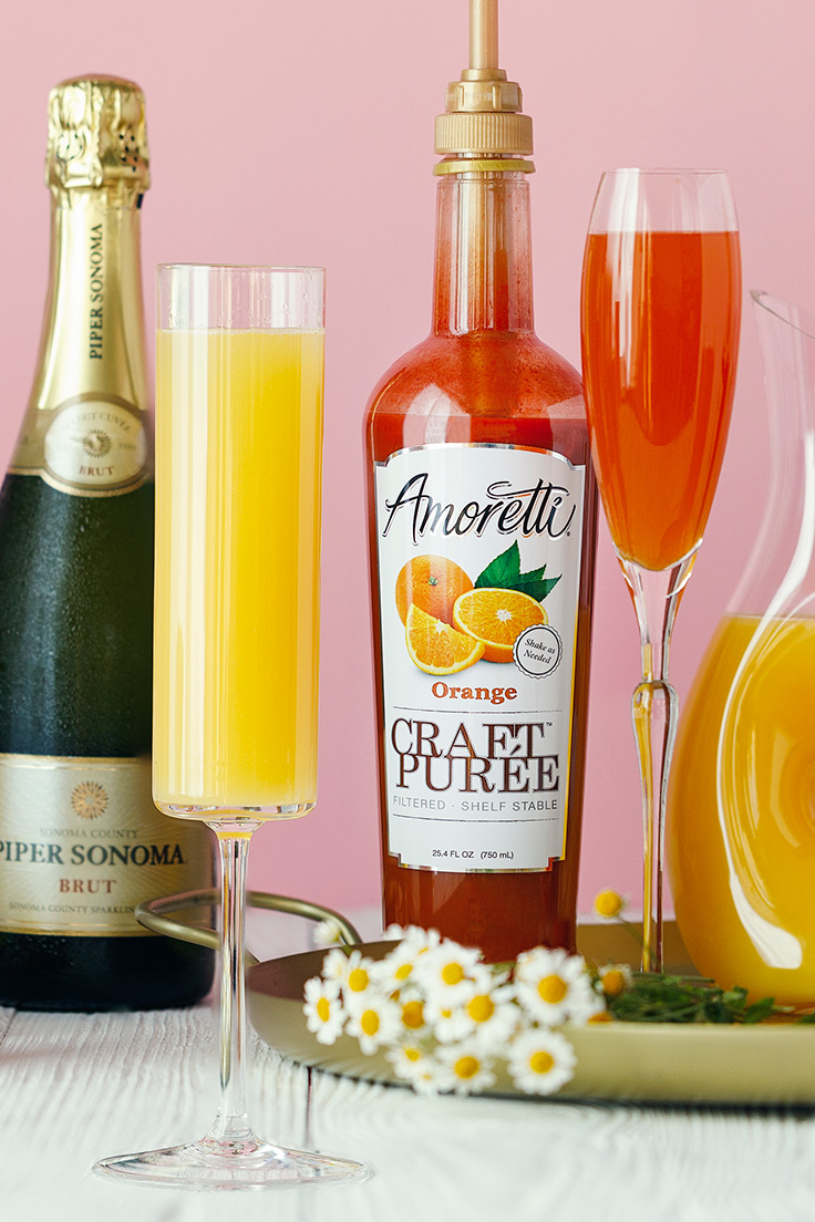 Orange Mimosa. Amoretti Mother's Day Mimosa Bar with Craft Purées Recipe