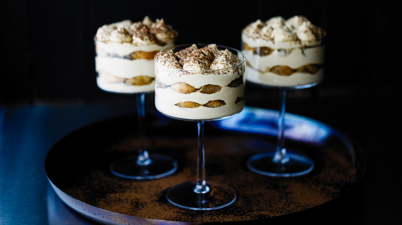 Amoretti Recipe: Individual Tiramisu from above