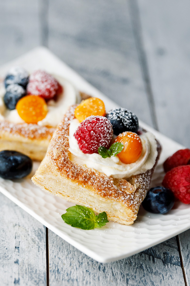 Amoretti Lemon Ricotta Puff Pastry Recipe with berries