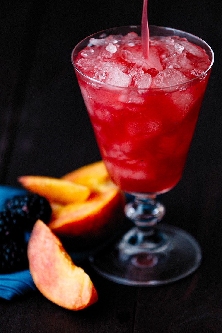 Amoretti Charred Peach & Blackberry Bramble Cocktail Recipe