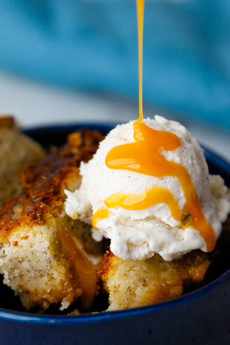 Amoretti Banana Maple Bourbon Pudding Cake Recipe