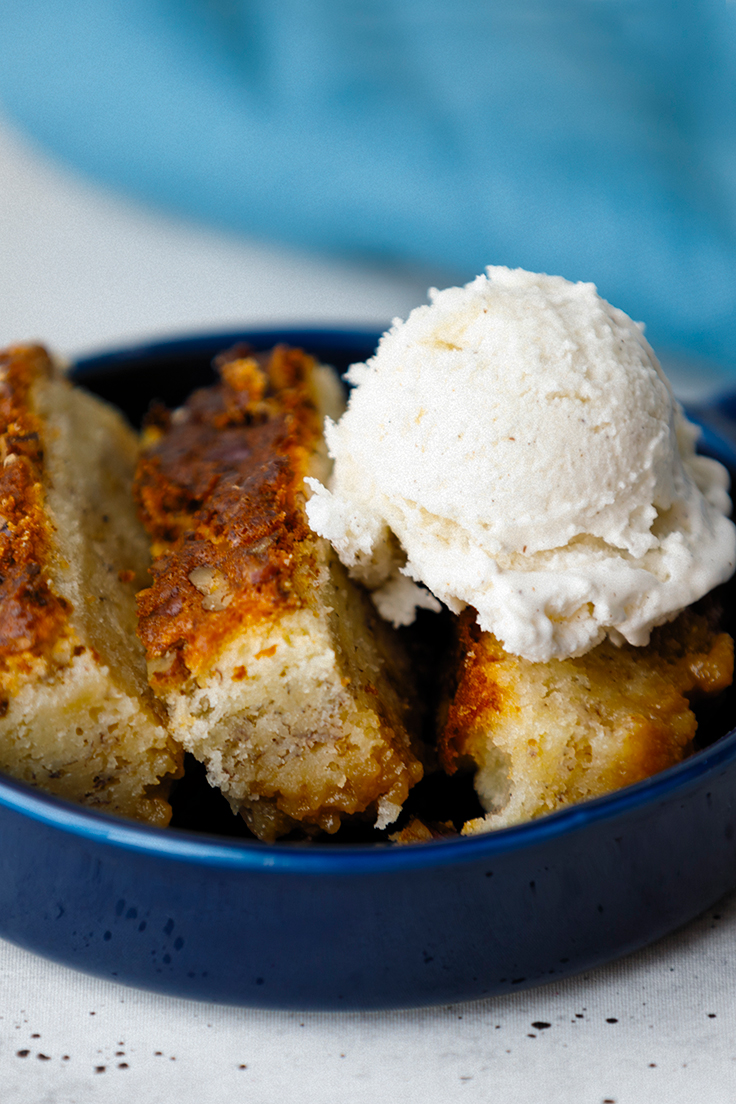 Amoretti Banana Maple Bourbon Pudding Cake Recipe