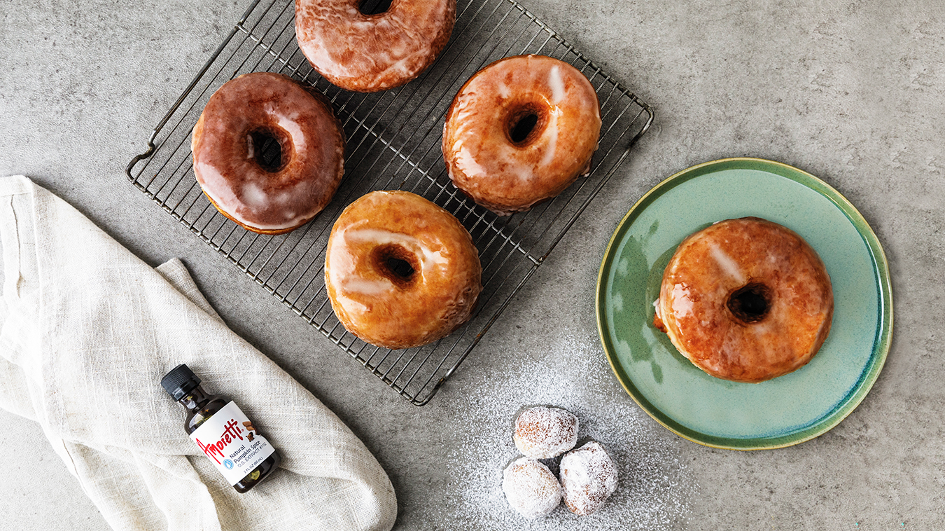 Amoretti Recipe: Pumpkin Spice Doughnuts with Pumpkin Spice Glaze