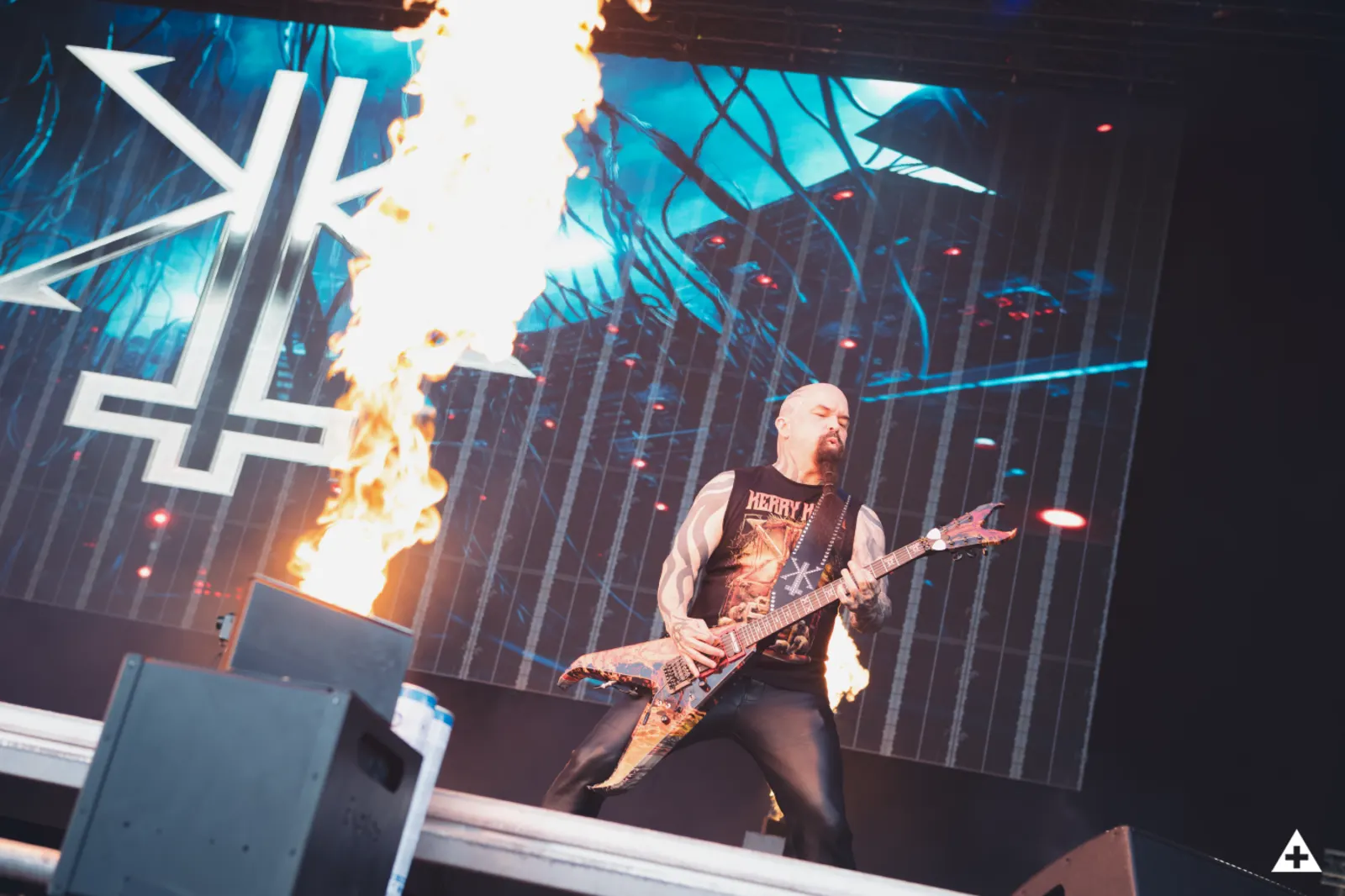 A gallery of photos of Kerry King performing in Helsinki, Finland on June 28, 2024