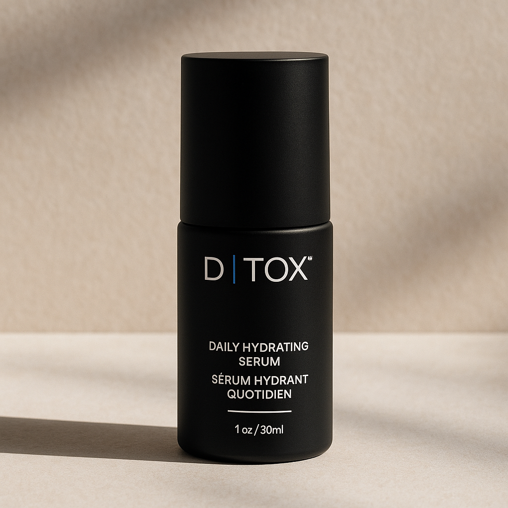D|TOX hydrating face serum bottle