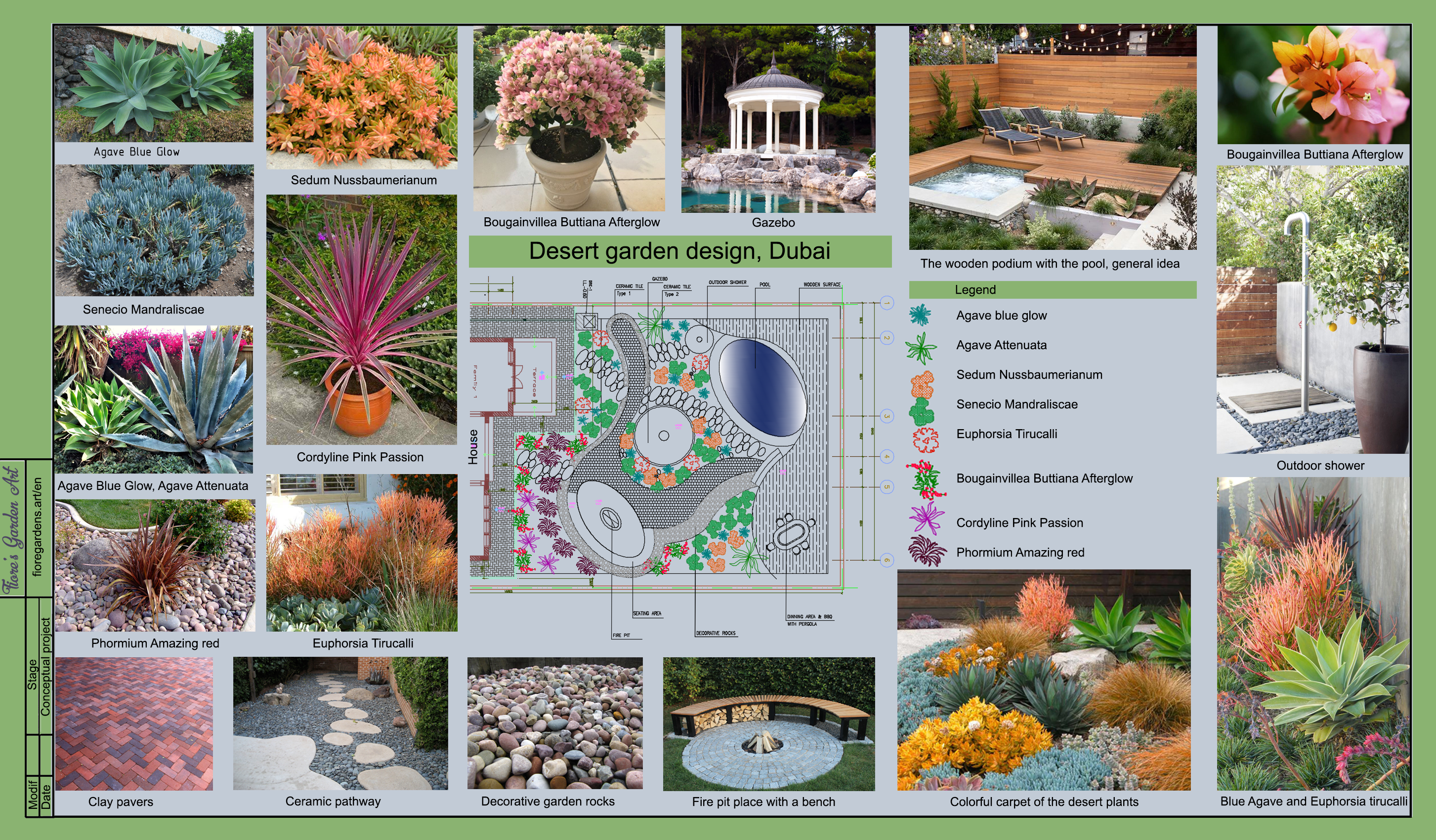 General plan of the conceptual villa garden in Dubai