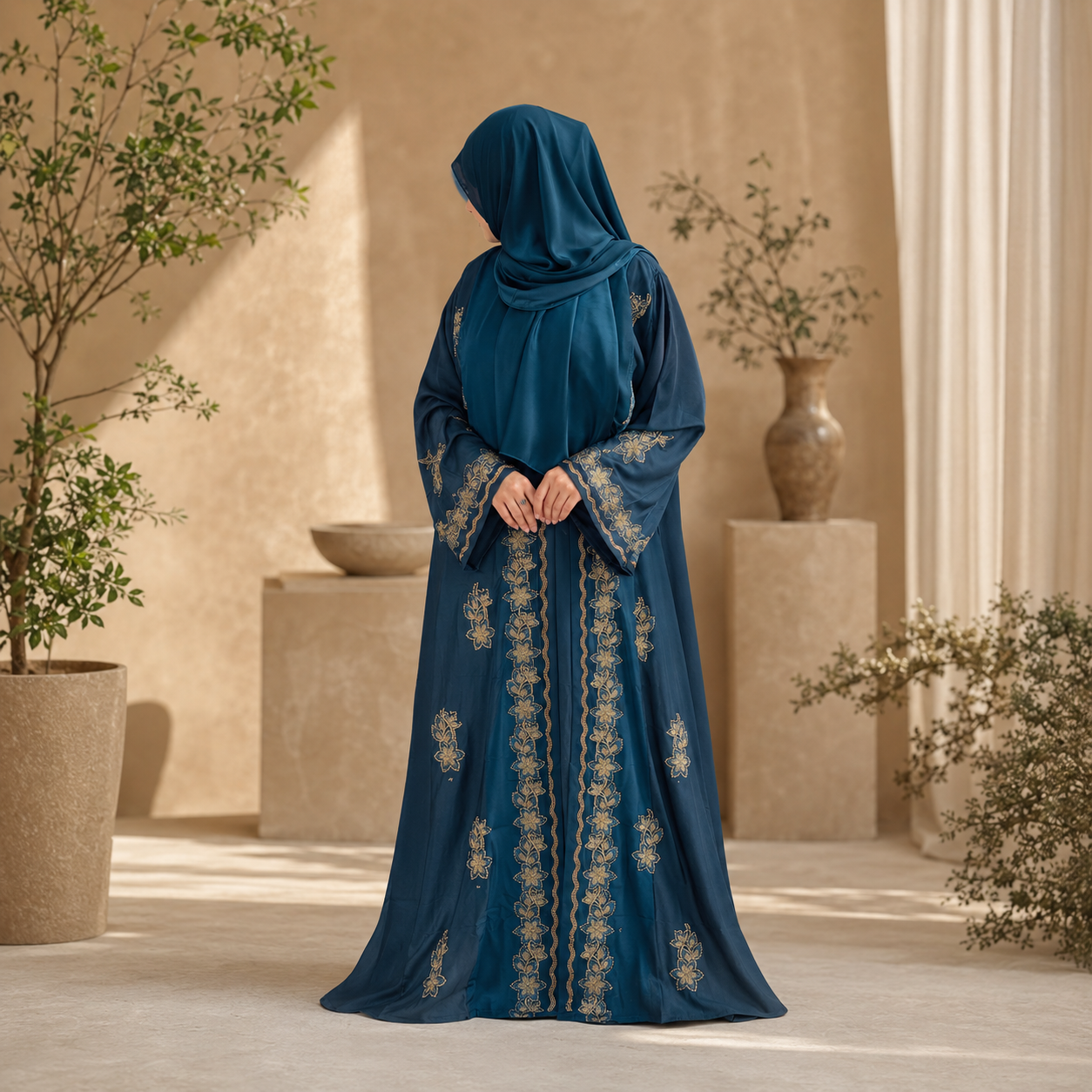 Premium Zafran Luxury Abaya with Embroidery & Stone Work