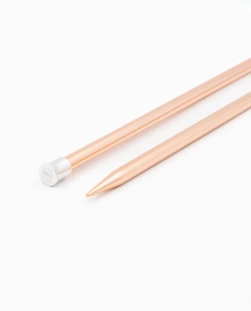 Rose Gold Straight Knitting Needles