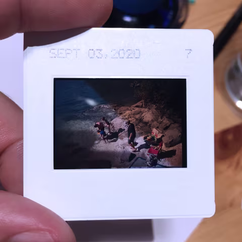 Slide film is lovely to hold in hand and easy to scan as there’s a master copy that can tell you directly how the colours should look. This contrasts with C-41 emulsions, which often leave a lot up to imagination and technique, whether it’s an analogue process or a digital scanner.