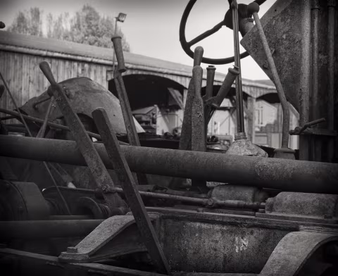 “Levers” – shot on Ilford FP4+ with Mamiya RB67 and 90mm Sekor lens.
