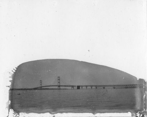 I shot this photograph of the Mackinac Bridge with a Sinar A-1 on early New55 film. They had issues with their develope…