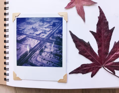 Scrapbooking with Polaroid film.