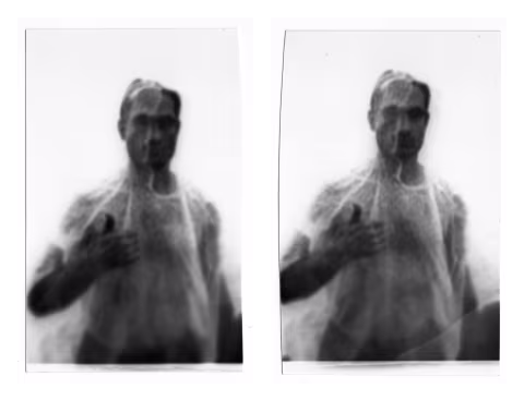 Prints made with the “new” ground glass, borrowed from my Voigtländer Avus camera. Left: rough side facing the lens. Right: rough side facing the paper.