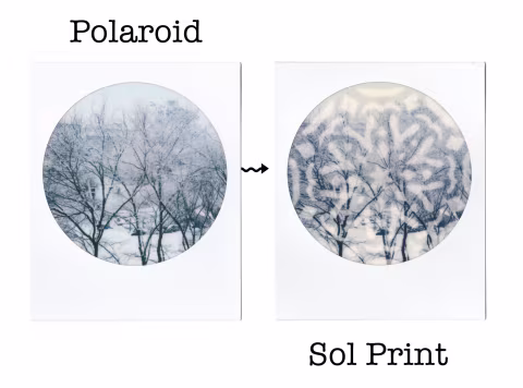 What’s a Polaroid Sol Print?
Polaroid film reacts to sun exposure by fading, which has long been considered its downsi…