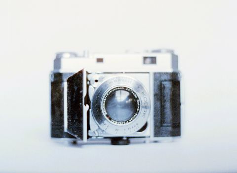 Kodak Retina IIa with its lens out.