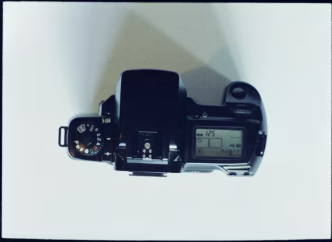 Canon EOS 5/A2 top-panel LCD display and shooting mode switches.