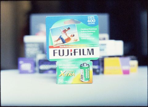 Fujifilm Superia X-Tra 400 in its original “Made in Japan” packaging. New Superia-branded films are no longer manufactured in Asia.