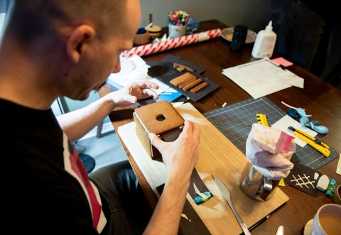 The shutter/aperture assembly is complete. I covered the paper component with a gingerbread “front plate.”