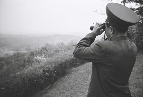 “Watching,” from the trip to North Korea on May 2016. Shot on Ilford HP5 with Olympus OM-1.