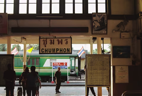 Chumphon Railway Station. Shot with Yashica FX3 Super 2000 on Kodak Color Plus 200.