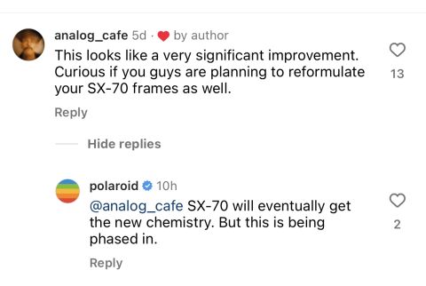 Confirmed: Polaroid is working on new black and white chemistry for the classic SX-70 packs.
#editorial