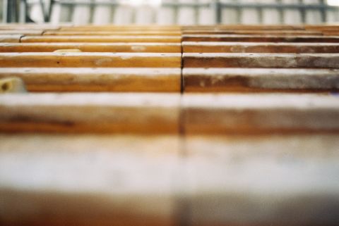 Fingerboard; scary but fun: the idea is to only use one’s fingers to get to the top of this wooden construction, which is about 7 degrees inclined. Shot with Canon QL25 on Fujicolor 200 film.