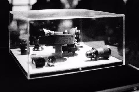 One of the areas with a selection of Lenses. The Exhibition included the legendary Carl Zeiss Planar 50mm f/0.7, famously used to shoot scenes lit only by candlelight in Barry Lyndon (1975) with Ryan O’Neal, Marisa Berenson, Patrick Magee, and Hardy Krüger.