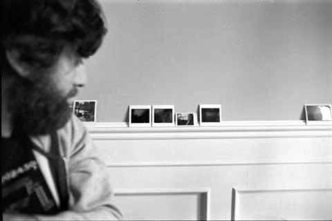 March 21, 2020. Looking at newly framed medium format slides.