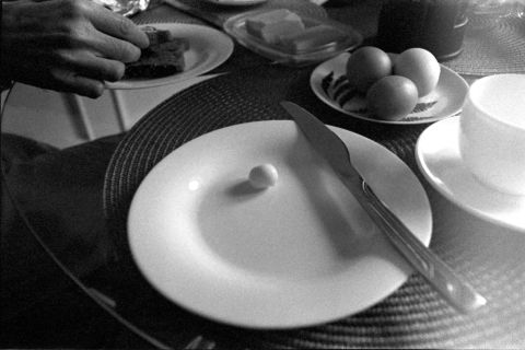 March 22, 2020. Eggs — a late breakfast.