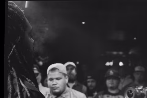 So Severe facing the crowd, cameras, and his opponent: Kreative.