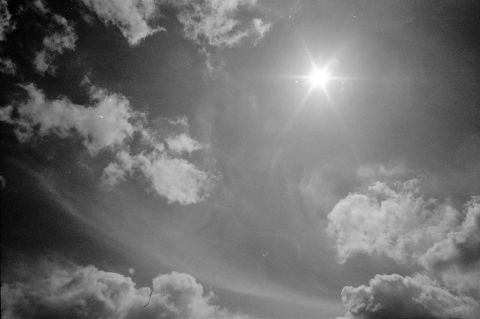 Capturing the sun in the sky on film is actually fairly easy and results in a smooth gradation from the brightest whites to the darkest tones. Shot on Kodak Panatomic-X film and developed in HC-110 / © Michael Elliott